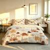 3PCS Duvet Cover Set Christmas Gingerbread Man Christmas Tree Cabin Xmas Bedding Set Holiday Bedroom Decor