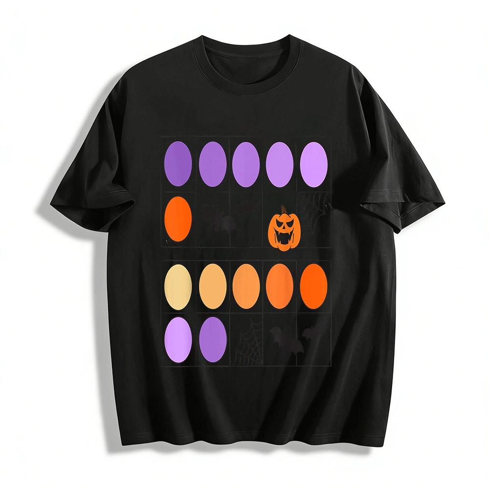 

Halloween Themed Gradient Purple Orange Print Top Pure cotton T-shirt XXS