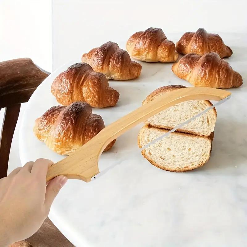 Wooden Bread Knife Non-dropping Baking Baguette Cake Knife Serrated Toast Knife Wooden Bread Cutting Saw