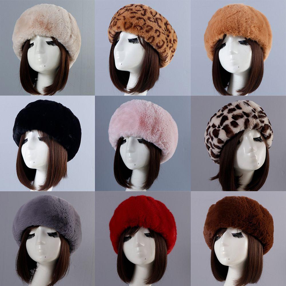 

Outdoor Ski Hats Winter Warm Thick Fluffy Russian Cap Empty Top Faux Fur Headband