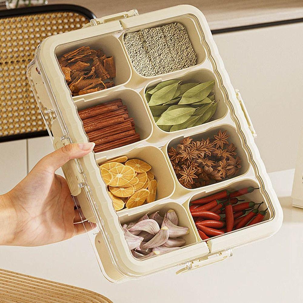 Clear Divided Serving Tray Plastic Seasoning Separator Box Portable Candy Organizer  for Home