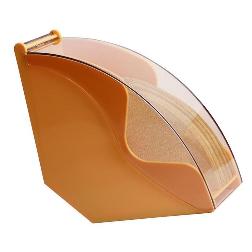 Kaffee-Filterhalter aus Acryl mit Deckel Fächerförmige Filterpapier Staubdichte Aufbewahrungsbox Spenderbehälter Gelb