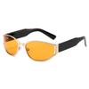 European and American fashionable futuristic tech oval frame sunglasses, new eyewear trendy millennial style sun-protection sunglasses