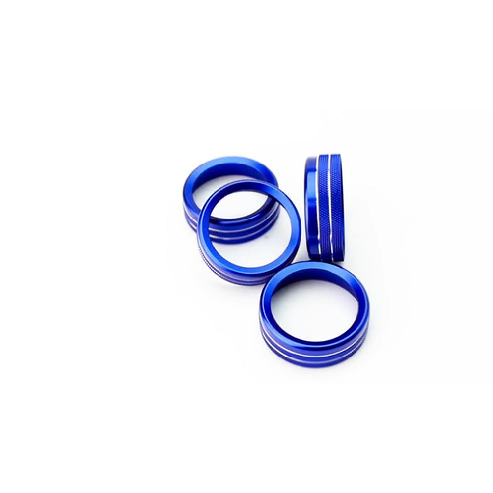 Blue AC Air Conditioner & 2WD/4WD Switch Knob Ring Cover For 16-23 Toyota Tacoma