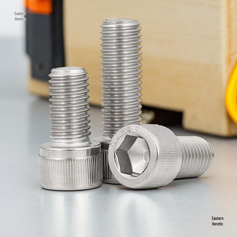 Knurled Hex Socket Head Screw, 304 Stainless Steel, Sizes M5-M20