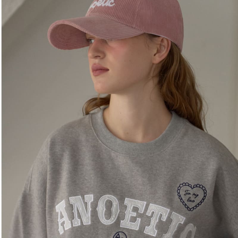 ANOETIC CORDUROY LETTERING BASECAP_PINK