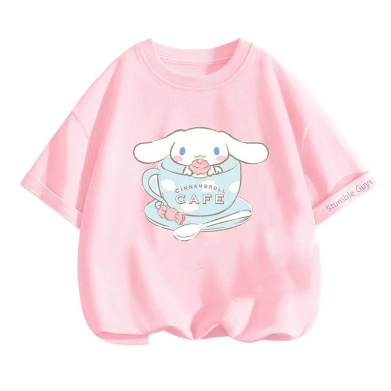 Children Short Sleeved Tees Tshirt Cute Capibara Kids Cotton O-neck Casual Tops Loose T-shirt For Summer Teen Boys Clothes