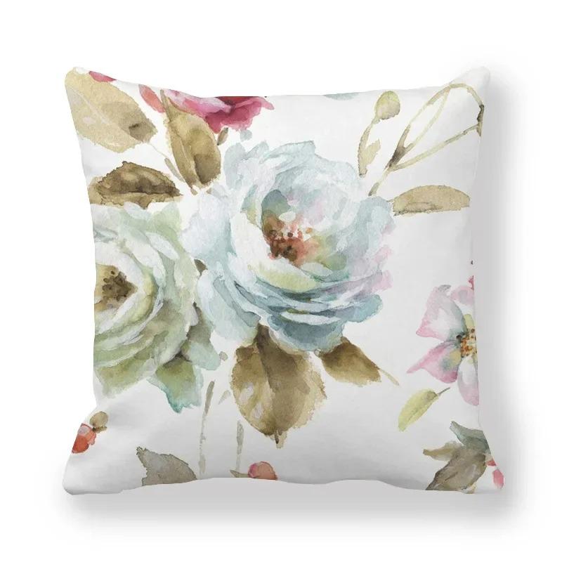 Housse de coussin florale camélia Rose, taie d'oreiller Vintage à imprimé Floral, décorative pour canapé