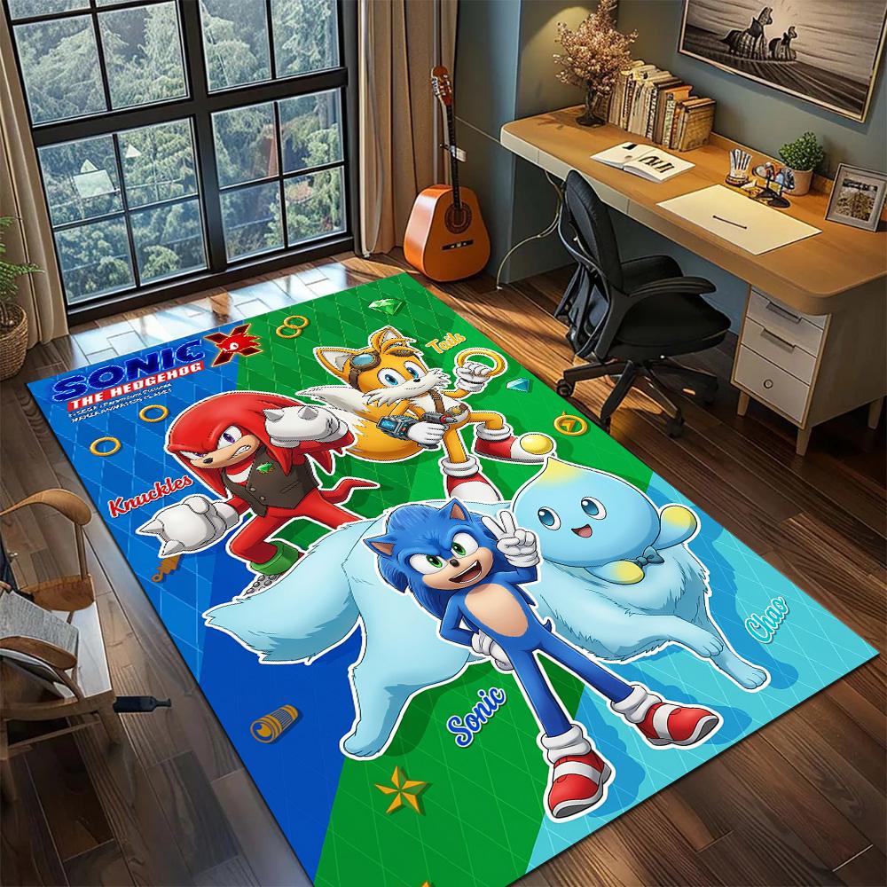 Sonic the Hedgehog Carpet Floor Mat Home Room Decor Washable Non Slip Large Area Gamer Bedroom YUN6512