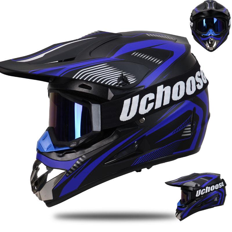 Four-Season Full-Face Off-Road Motorcycle Helmet with Goggles for Mountain Racing and Downhill