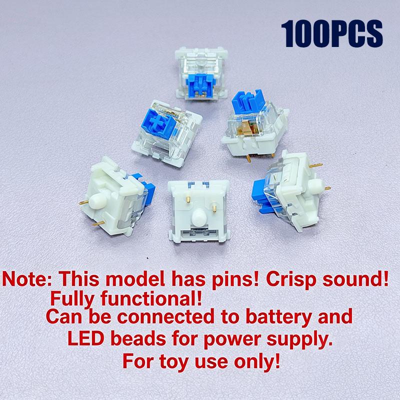 100 Stuks Mini Mechanische Toets Schakelaar Fidget Speelgoed Waterdichte Klikker voor Toetsenbord Toets Vervanging Dagelijks Spel Gebruik