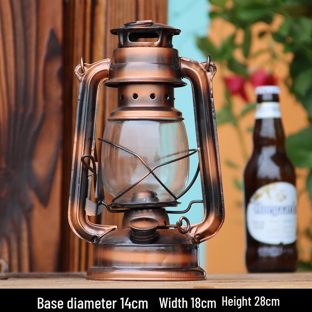 Retro Nostalgic Multi-Color Kerosene Horse Lamp - Portable Outdoor Camping & Decorative Lamp