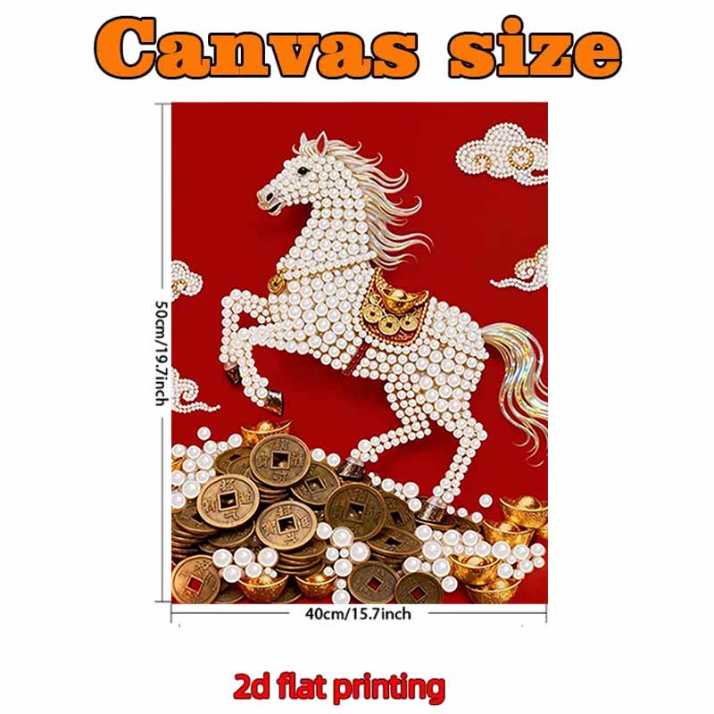 Pearl Pegasus DIY Diamond Art Kits 15.7x19.6inch Gem Art Diamond Painting Kits Without Frame for Adults Gift Idea Home Wall Decor