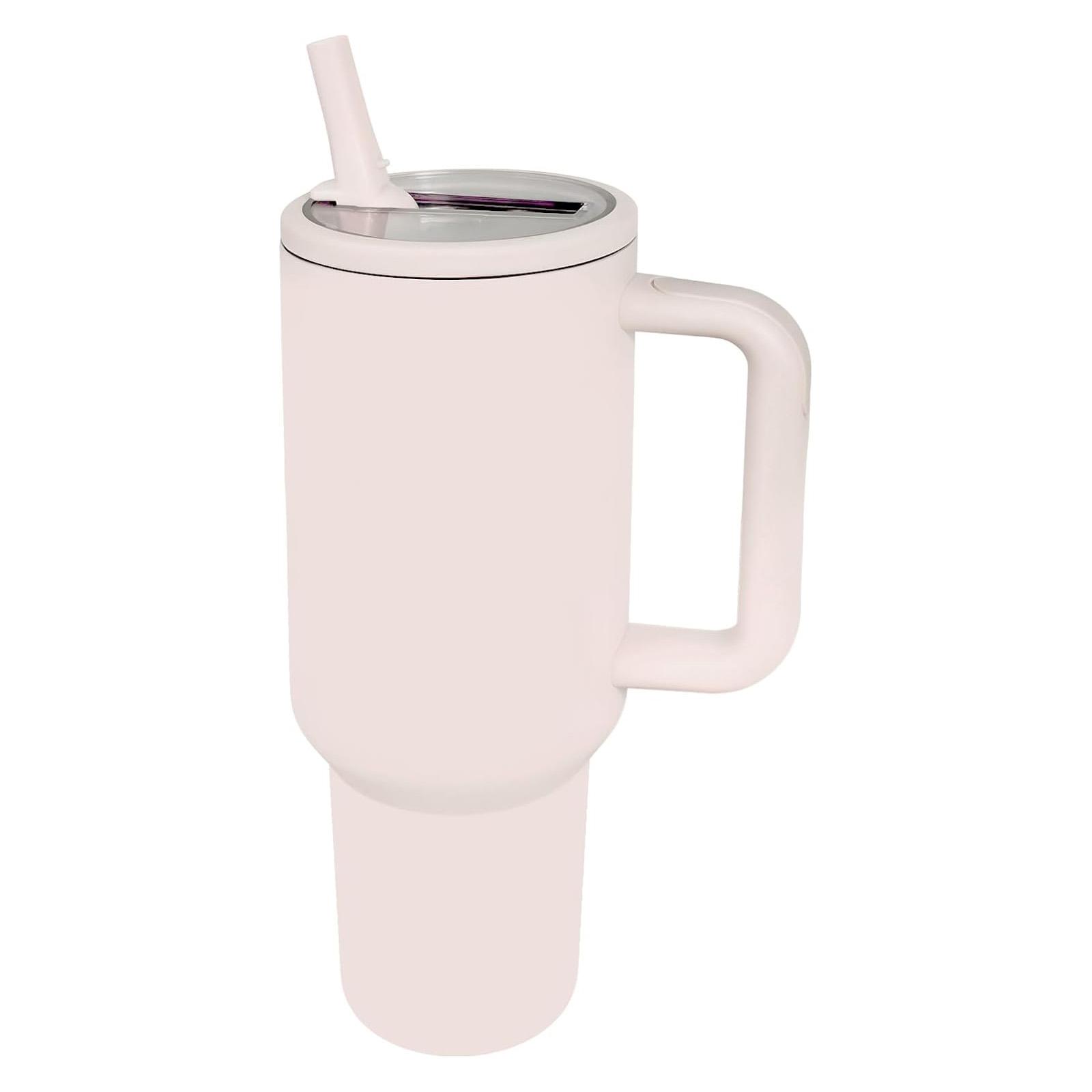 

40oz Insulated Tumbler with Handle,Flip Straw,Lid Rubber Base Stainless Steel Water Bottle-Leak Proof Vacuum Insulated Mug BPA Free ReusableTravel Cup