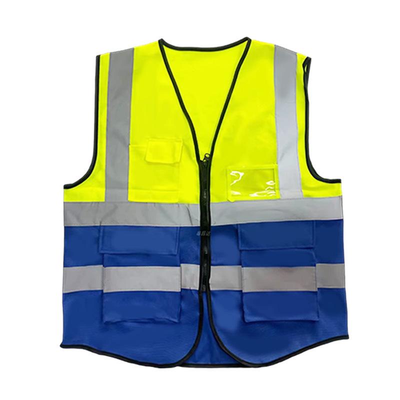 Светоотражающий жилет безопасности для строителей и работников ЖКХ Reflective Vest Mesh Fluorescent Orange/Navy Blue