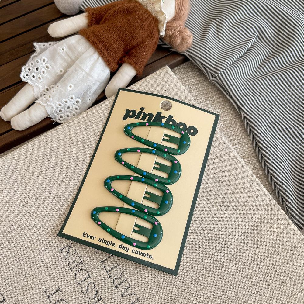 4pcs Multicolor Polka Dot Water Drop BB Clip Children's Hairpin Barrettes Headwear Hair Clip Hair Accessories Bangs Side Clip