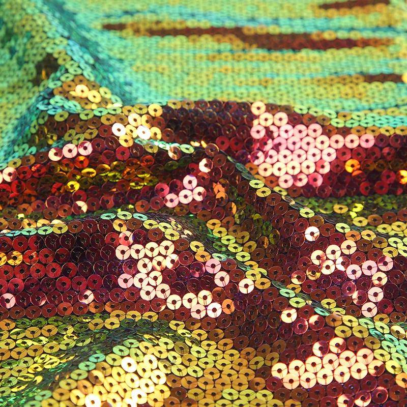 1/3/5yard 3mm Embroidered Flip Side Material Shiny Fish Scale Sequin Fabric for Clothing Performance Outfits Bag Shoe Fabric