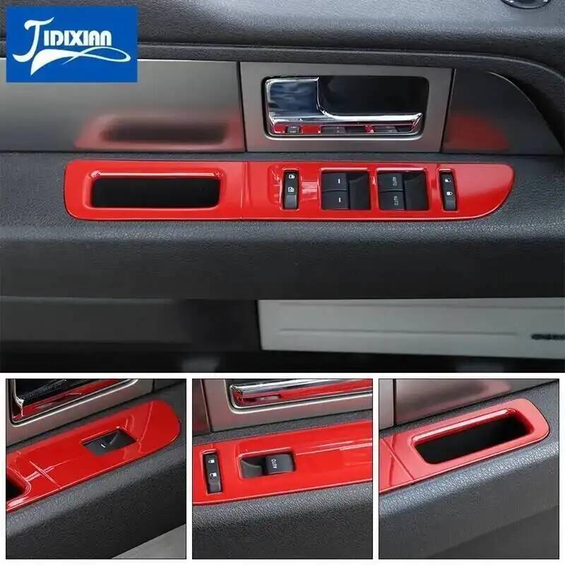 JIDIXIAN Car Interior Window Lift Switch Button Decoration Panel Cover fit for Ford F150 2009 2010 2011 2012 2013 2014