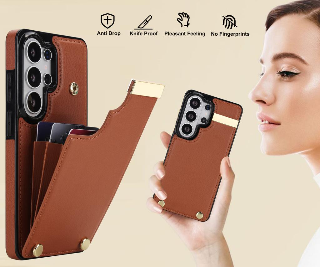 Luxury Leather Wallet Case for Samsung Galaxy S23 S24 S25 S26 Ultra Plus A56 A55 A15 A54 Card Holder Phone Cover Protective Case