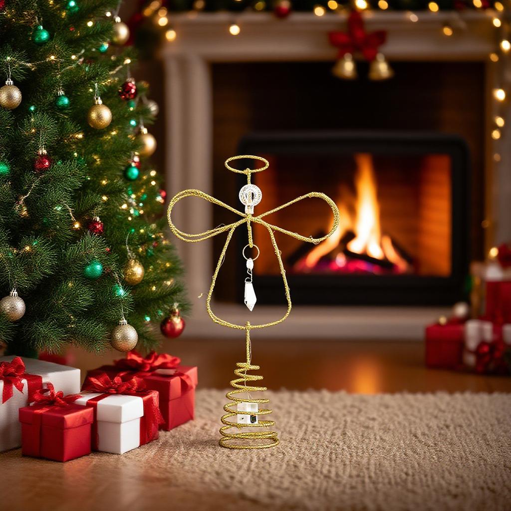 Christmas Tree Top Bow Tree Top Star Electroplated Iron Tree Top Star Holiday Decoration Ornaments
