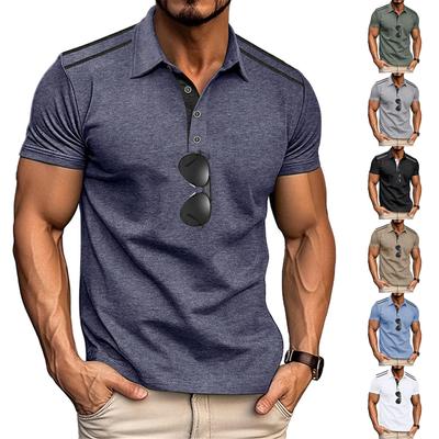 Chemise décontractée à manches courtes et col montant pour homme, nouvelle collection été