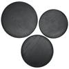 3-teiliges Set 30cm 27cm 24cm Durchmesser Runde Schwarze Holztablett Geschirr Dessert Obsttablett für Zuhause Hotel