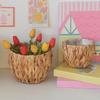 Garden Flower Pot Basket Straw Planter Basket Woven Flowerpot Furniture Decoration Flower Pot Desktop Plant Containers Gift