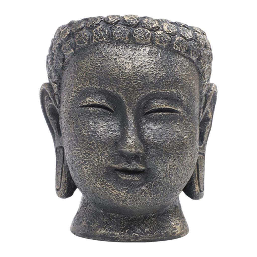 Buddha Head Planter Housewarming Gift Decor Plant Flower Container Plant Pot Flower Pot for Backyard Farmhouse Study Room Garden