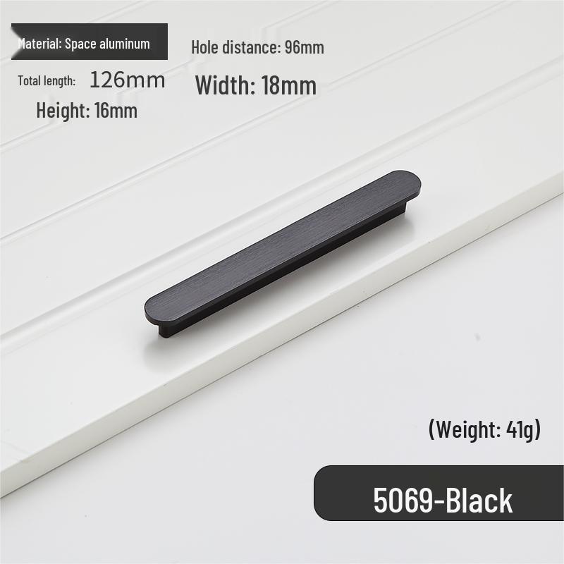

Сучасна подовжена ручка корпусу з чорного алюмінієвого сплаву 5067-96 Brushed Black