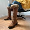 Large Size Women's Shoes - Medium Tube Brown European and American Short Boots Side Zipper Women's Boots Flat Boots