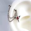 Gothic Demons Wing Chain Earrings Stainless Steel Ear Jewelry for Fashion Girls Dark Aesthetic Body Piercing Accessories