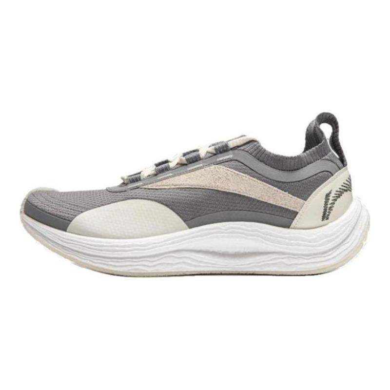 Li-Ning Kung Fu YIN unisex comfortable casual shock absorbing anti slip low top running shoes grey beige AZGU021-2 45