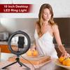 10 Inch LED Ring Light Video Conference Lighting 3 Lighting Modes 11 Levels Adjustable Brightness USB Powered with