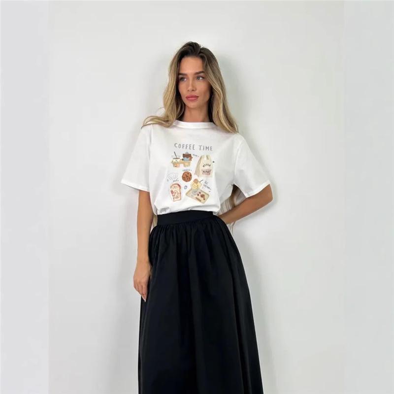 

2025 Oversized Cute Cartoon T-Shirt - Short Sleeve, Age-Reducing, Chic Summer Top M