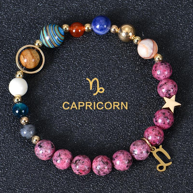 Eight Planet And Twelve Constellations Natural Stone Bracelets Matte Stone Bead Bracelet Planet 12 Constellations Bracelet