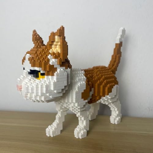 Alltogetho Mini Cat Building Blocks Set 1400 Pcs Yellow Micro Bricks for Adults Collectible DIY Decor Gift