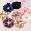 Soft Satin Silk Bright Solid Color Scrunchies Elastic Hair Bands Ties For Women Girls Ponytail Holder Hair Rope Hair Accessories