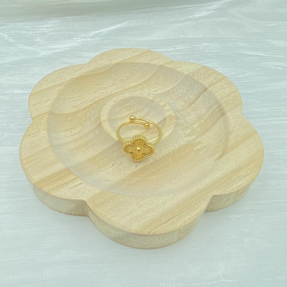 

Модное кольцо «Четырехлистный клевер» 15 мм из титановой стали в милом стиле, открытое кольцо для женщин 15mm