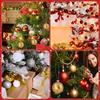 20cm 100Pcs Christmas Ball Strings Ropes Golden Ribbon Hooks for Christmas Tree Pendant Home Party New Year 2025 Decoration
