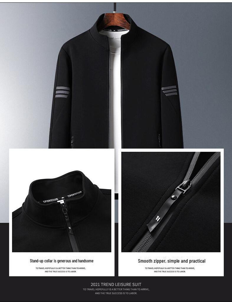 Pánská volná tepláková souprava pro střední a starší věk - jarní/podzimní ležérní bunda