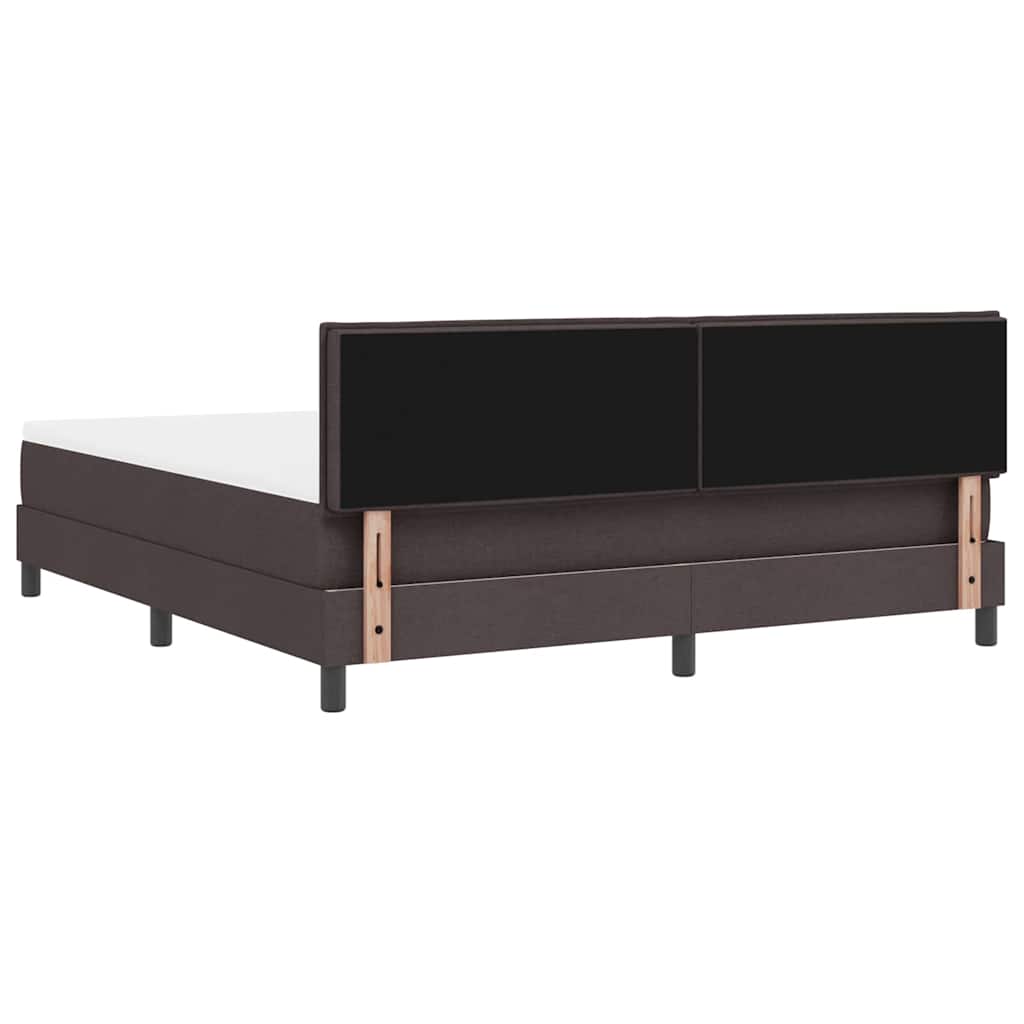 Box Spring Bed with Headboard Dark Brown 180 x 200 cm Fabric
