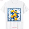 Sicilian Italy Mediterranean Italian Lemon Blue Tile Mosaic T Shirt Vintage Washed Stylish Top For Everyday Wear