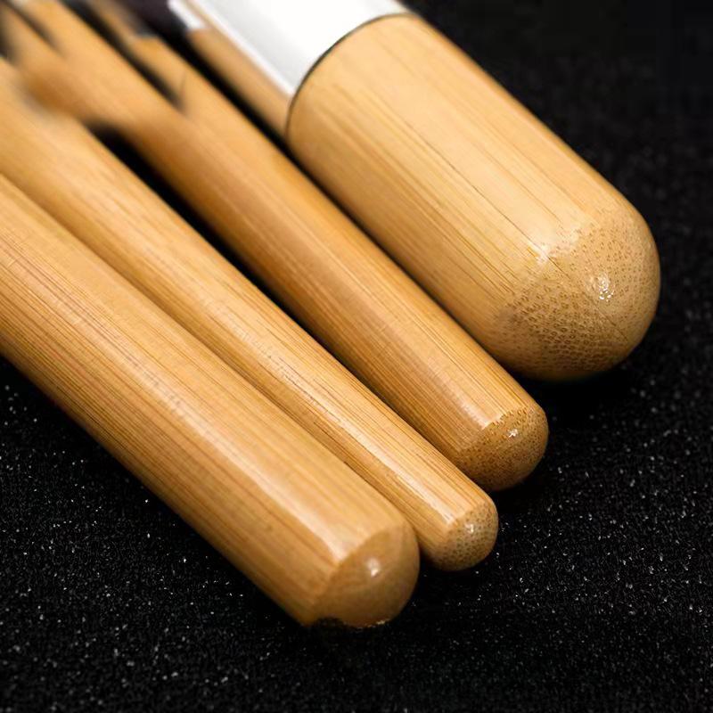 Foundation Brush, Loose Powder Brush, Eye Shadow Brush, 11 Bamboo Handles, Linen Bag, Makeup Brush Set, Beauty Tools, Makeup Brushes