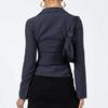 Women Shirt Lapel Long Sleeve Striped Print Shirt Buttons Placket Slim Fit Versatile Tops Daily Wear