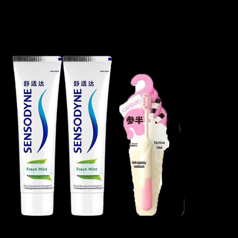 

Sensodyne Anti-Cavity & Sensitivity Fresh Mint Toothpaste 100g Twin Pack with Toothbrush