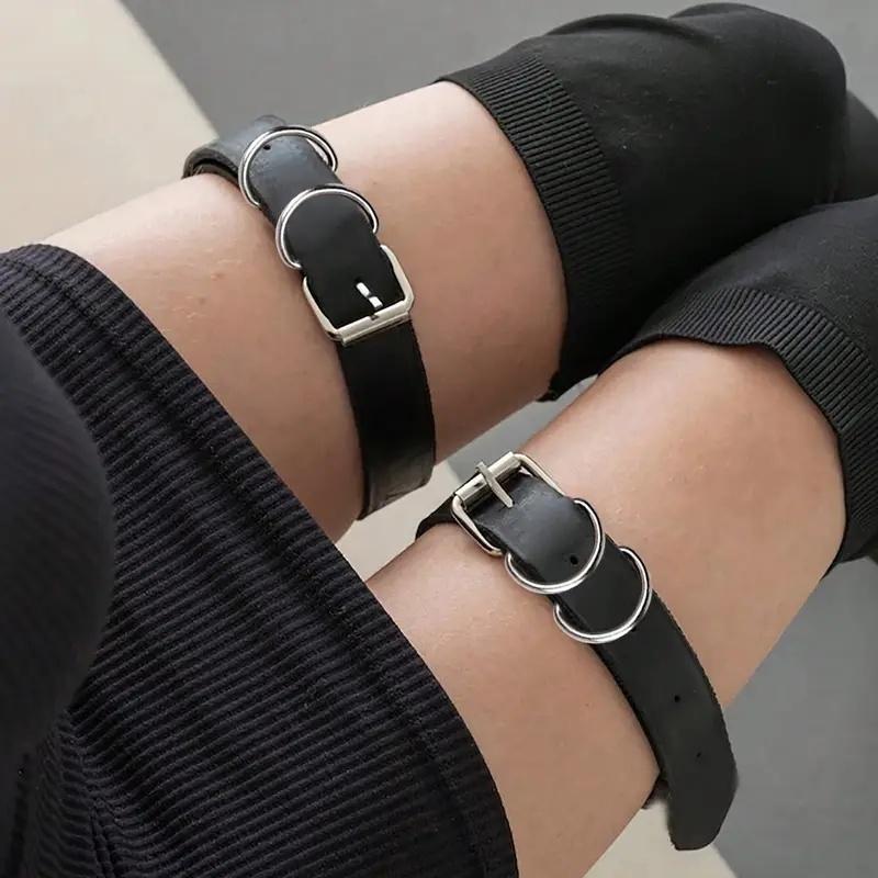 2PCS Adjustable Punk Hollow Pu Leather Belt Sexy Women's Garters Leg Body Accessories Suitable for Women