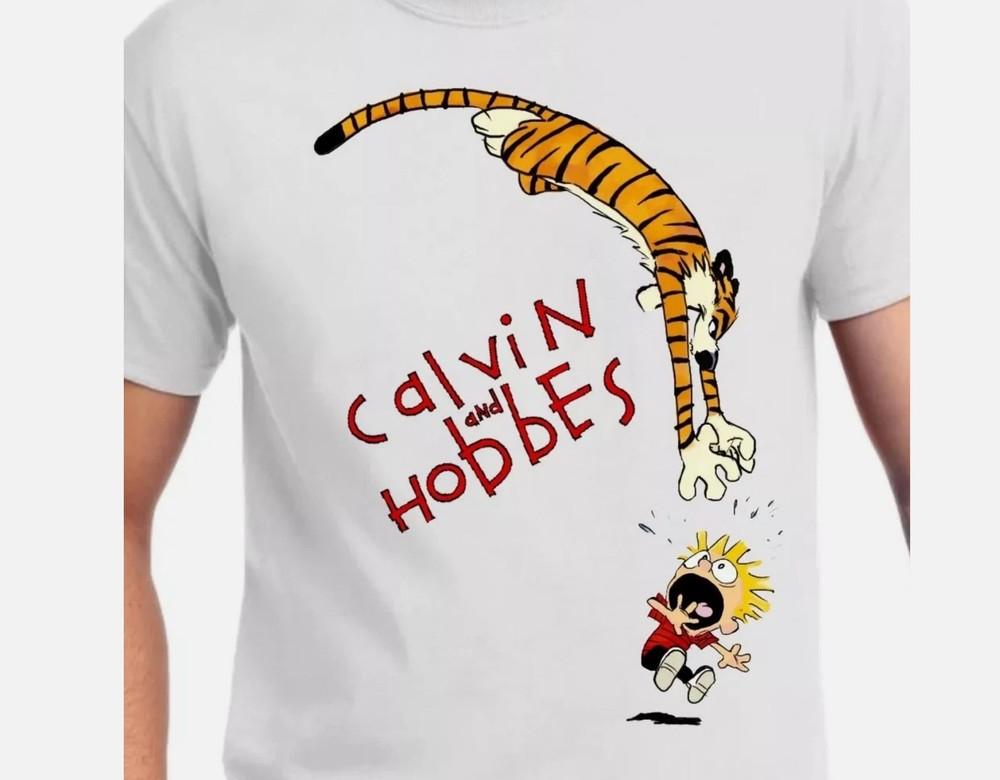

Calvin and Hobbes having fun white T-shirt All sizes Tee S to 5Xl Unisex T-Shirt M