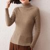 Women's High Neck Cashmere Sweater: Slim Fit Long Sleeve, Stacked Collar Knit for Autumn/Winter