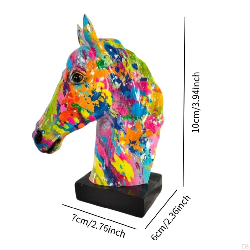 Equine Head Sculpture Home Accent Resin Figure for Living Space Office Decor