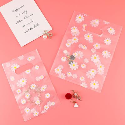 100 peças transparente pequena margarida sacola de compras bolsa de plástico festa embalagem para negócios mini